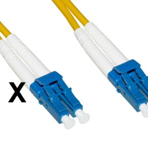 Confezione 10 Cavi Fibra Ottica Lc A Lc Singlemode Duplex Os2 Guaina 2 Mm 9/125 Mt.2