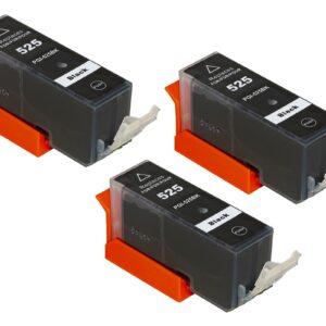 Confezione 3 Cartucce Compatibili Canon Ip 4850, Mg5150, Mg5250 Bk Pgi-525Bk Alta Capacita' Confezione Bulk