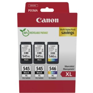 Confezione multipla da 3 cartucce d'inchiostro originali Canon PG-545XL/CL-546XL - 8286B013