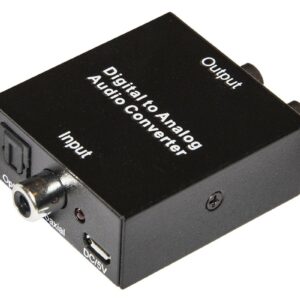 Convertitore Da Audio Digitale Toslink + Coassiale A Analogico Rca R/L + Connettore Audio 3,5Mm