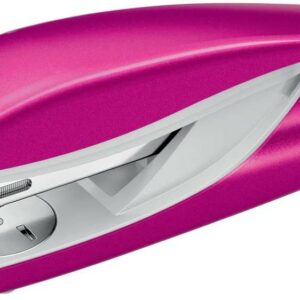 Cucitrice metallica Petrus 635 - Fino a 30 fogli - Dispositivo di rimozione punti integrato - Pinzatura chiusa, aperta e inchiodata - Colore fucsia metallizzato