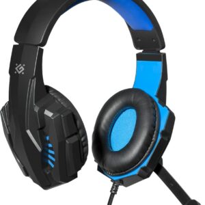 Cuffie da gaming Defender Warhead G-390 nero+blu, cavo 1,8 m