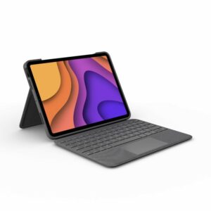 Custodia Logitech Folio Touch con tastiera wireless retroilluminata per iPad Air 4a generazione - Trackpad - Digitazione comoda - Angolo regolabile - Colore grigio