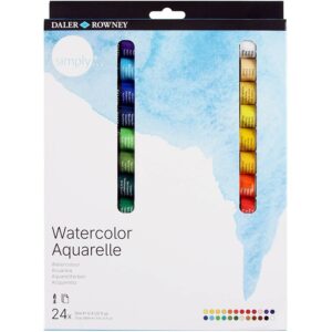 Daler Rowney Simply Confezione da 24 acquerelli - 12 ml - Colori assortiti