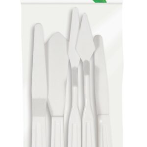 Daler Rowney Simply Confezione da 5 spatole in plastica - Forme diverse - Plastica resistente - Colore bianco