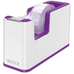 Dispenser di nastro adesivo Leitz WOW - Per rotoli fino a 19 mm x 33 m - Include nastro autoadesivo scrivibile - Colore bianco/viola