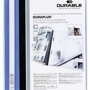 Durable DURAPLUS cartellina con fermafoglio Blu, Trasparente