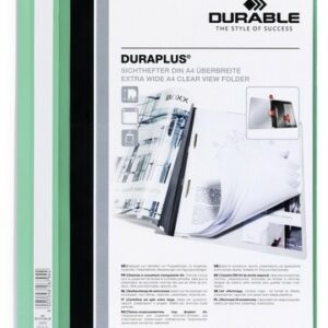 Durable DURAPLUS cartellina con fermafoglio Verde, Trasparente