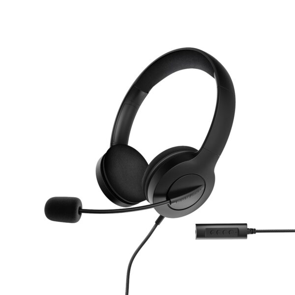 Energy Sistem Office Headphones 3 - Spina USB e 3,5 mm - Controllo volume e mute - Braccio microfono retrattile - Colore nero