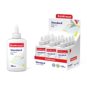 Erichkrause Colla Bianca Pva Standard - Applicatore Autopulente - Regolatore di Intensità - Non Tossico - Resistente al Freddo - Colore Bianco