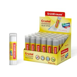 Erichkrause Crystal - Colla stick super resistente e trasparente - Base PVP - Consumo economico - Adesione rapida e affidabile - Colore trasparente