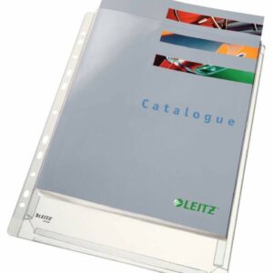 Esselte Copertine a soffietto standard A4 PVC liscio multiforo-11 - Capacità 200 fogli - Trasparente (170 micron)