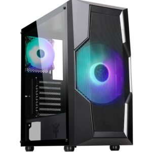 Itek Case Oxygen - Gaming Middle Tower, 20Cm  12Cm Argb  Fan, Usb3, Side Panel Temp Glass