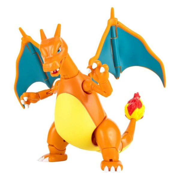 Jazwares Select Pokemon 25th Anniversary Charizard - Figura da collezione articolata - Altezza 15 cm circa. - Include base di fissaggio