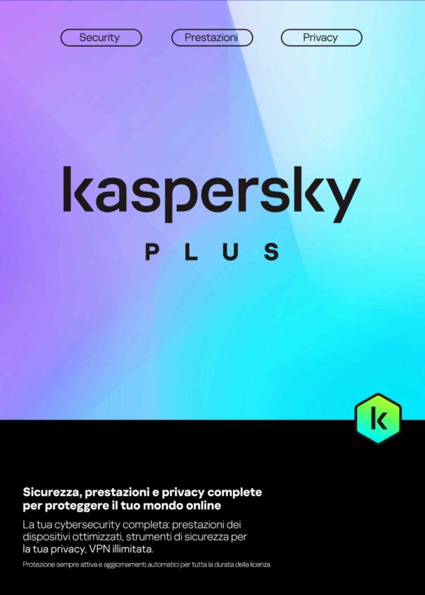 Kaspersky Plus 5 Dispositivi 1 Anno Slim Sierra Bs It