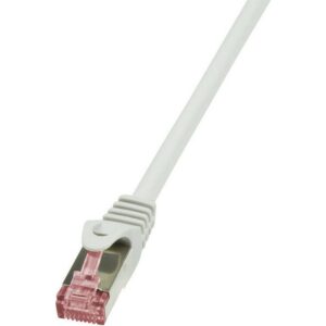 LogiLink CQ2022S RJ45 Cavo di rete, cavo patch CAT 6 S/FTP 0.50 m Grigio Ritardante di fiamma, con protezione 1 pz.