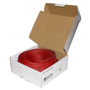 Matassa Cavo Rete Categoria 6A Non Schermato Utp Awg24 Halogenfree Flessibile Colore Rosso Mt.100