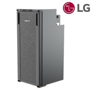 Muvip Frigorifero Fisso con Compressore LG 90L 80W - Collegamento 12/24V - Protezione Batteria Veicolo - Luce LED - Controllo Temperatura - Doppia Zona Fredda - Colore Grigio