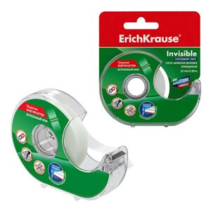 Nastro adesivo Erichkrause con applicatore invisibile - 12mmx20m - Colore trasparente