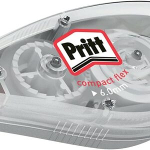 Nastro correttore Pritt Compact Flex 6 mm x 10 m - Punta flessibile - Correzione fluida e pulita - Correzione a 2 vie - Cappuccio protettivo