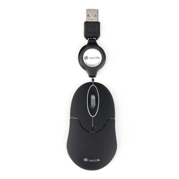 Ngs Mouse Usb 3 Tasti 1000Dpi Cavo Retrattile Colore Nero