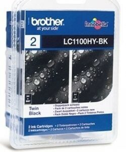 ORIGINALE Brother Multipack nero LC-1100HY LC1100HYBKBP2DR 2 cartucce LC1100hybk