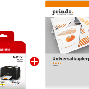 ORIGINALE Canon Value Pack nero / ciano / magenta / giallo PGI-1500 XL MCVP 01 + Prindo carta universale 500 fogli