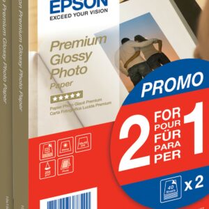 ORIGINALE Epson Carta Bianco C13S042167 Premium Glossy 80 Blatt carta fotografica, 10 x 15 cm, 255 gr/m?, 80 pagine, premium, glossy