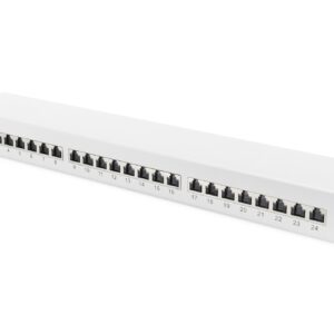 Patch Panel 24 Porte Schermato Utp Cat.6A 8 Poli Rack 19 Bianco