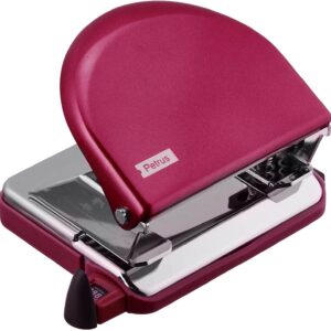 Petrus 52 Classic Metal Punch - Fino a 20 fogli - Segni di formato - Svuotamento facile - Punzoni da 5,5 mm - Colore fucsia