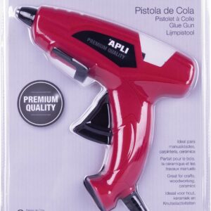 Pistola per colla a caldo Apli da 40 W per barre Ø11 mm - Include 2 barre di colla Ø11 mm x 10 cm - Colore rosso