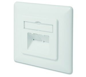 Placca Presa Muro Cat. 6A Schermata Con 2 Prese Rj45 Installazione Cavi Orizzontale