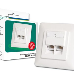 Presa Doppia A Incasso Rj 45 Categoria 5E Schermata Stp Cm 8 X 8 (Dn-9001/B5-N)