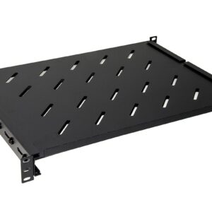 RIPIANO PER ARMADIO RACK 19 ALLUNGABILE 350 MM CON 4 AGGANCI NERO