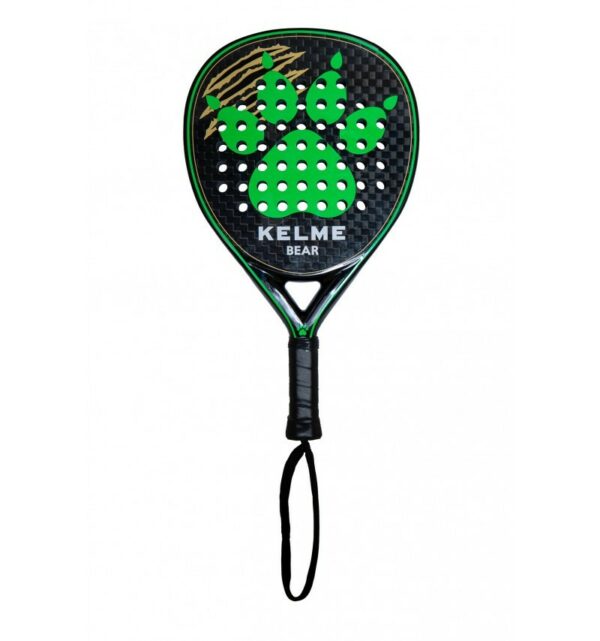 Racchetta da padel Kelme Bear - Forma a goccia - Telaio e faccia 100% carbonio - Faccia 3D - Nucleo Eva Soft Ultra nero - Design lucido