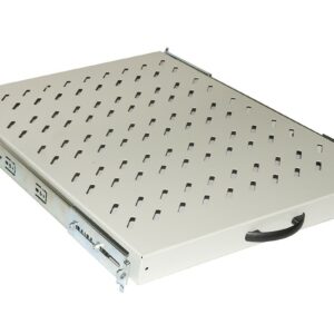 Ripiano Universale Per Armadio Rack Estraibile Su Binari Telescopici 1 Unita' Grigio 570 Mm.