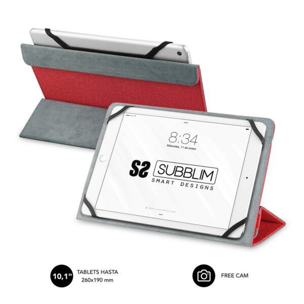 SUBBLIM SUB-CUT-2FC002 custodia per tablet 25,6 cm (10.1) Custodia a libro Rosso