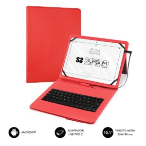 SUBBLIM SUB-KT1-USB002 tastiera per dispositivo mobile Rosso Micro-USB QWERTY Spagnolo