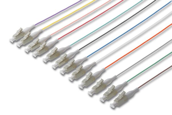 Set 12 Cavi Pigtail Fibra Ottica Colorati Connettori Lc Om2 50/125 Upc Simplex