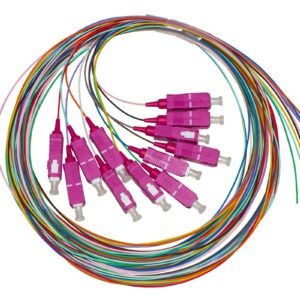 Set 12 Cavi Pigtail Fibra Ottica Colorati Connettori Sc Om4 Simplex 2 Mt