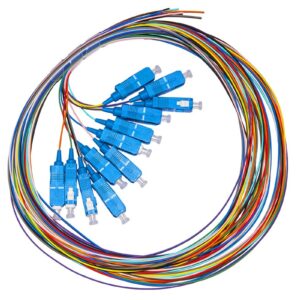 Set 12 Cavi Pigtail Fibra Ottica Colorati Connettori Sc Singlemode Simplex Mt 2