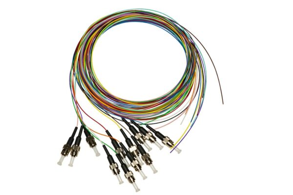 Set 12 Cavi Pigtail Fibra Ottica Colorati Connettori St Om3 Simplex 2 Mt