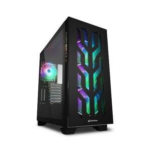 Sharkoon Case Atx 2Xusb 3.0, 1X Type-C, 2Xvetro Temperato, 8 Slot Espansione, 4Xargb Fan, Argb Controller