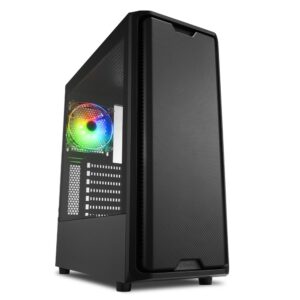 Sharkoon Case Sk3 Rgb Atx 7 Slot Espansione, Pannello Frontale Vetro Temperato, 2 Porte, 3Xusb2.0/3.