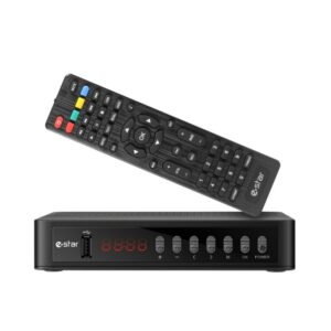 Sintonizzatore TDT digitale E-Star - Supporta la configurazione della larghezza di banda del canale 7/8 MHz - Commutazione automatica PAL e NTSC - Lingue multiple - HDMI, USB, RJ-45