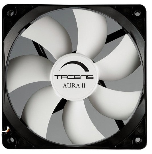 Tacens Aura II 12cm Case per computer Ventilatore Nero, Bianco