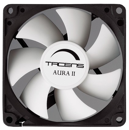 Tacens Aura II 8cm Case per computer Ventilatore Nero, Bianco