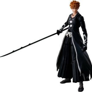 Tamashii Nations SH Figuarts Bleach: Guerra di sangue millenaria Ichigo Kurosaki Modalità Bankai Tensazangetsu - Figura articolata - Altezza 15 cm circa.