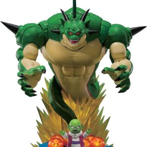 Tamashii Nations SH Figuarts Dragon Ball Z Porunga e Dende Set Luminoso - Lancette Intercambiabili - Lettore NFC Integrato nel Supporto - Illuminazione e Suoni