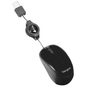 Targus Mouse Compact Blue Trace Retractable Usb Black